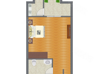 1室0厅 53.90平米