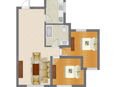 2室1厅 112.52平米户型图
