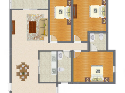 3室2厅 133.00平米