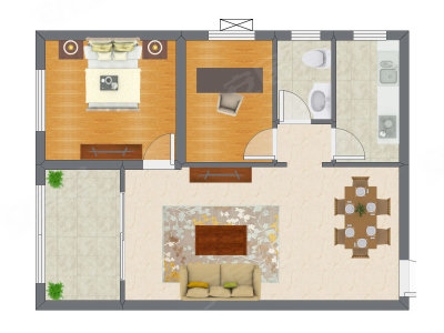 2室2厅 78.85平米户型图