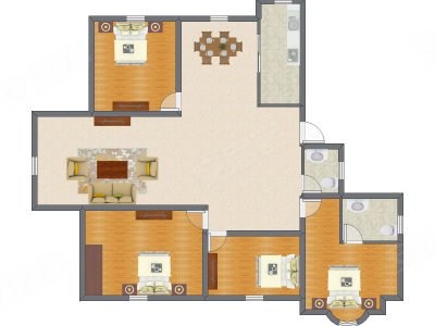 4室2厅 132.68平米
