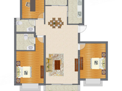 3室2厅 127.87平米