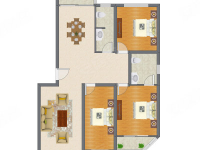 3室2厅 148.02平米