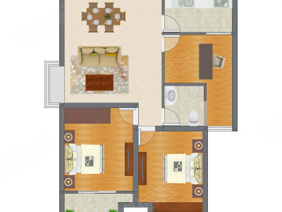 2室2厅 87.64平米
