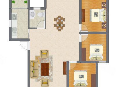 3室2厅 116.69平米