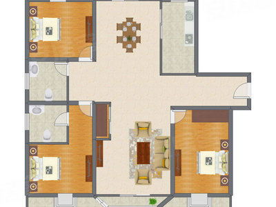 3室2厅 127.39平米