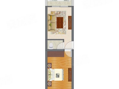 1室1厅 45.27平米