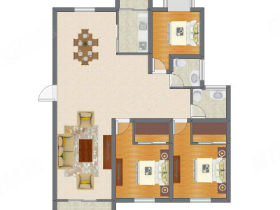 3室2厅 124.98平米