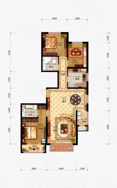 天资华府(新房)3室2厅2卫137㎡南北507万