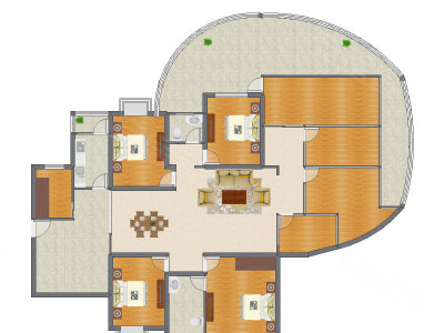 4室2厅 263.20平米户型图