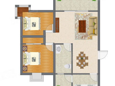2室2厅 78.23平米