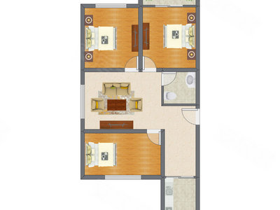 3室2厅 99.25平米户型图