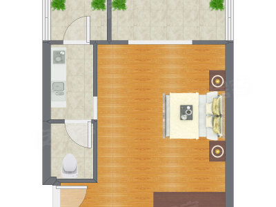 1室0厅 42.15平米