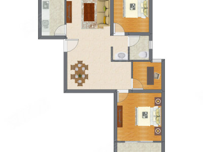 3室2厅 95.44平米户型图