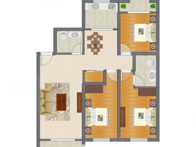 3室2厅 145.87平米
