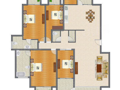 4室2厅 241.76平米