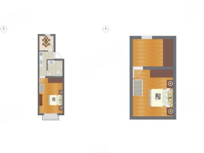2室1厅 28.24平米