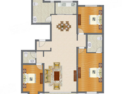 3室2厅 191.50平米