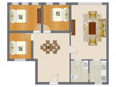 3室2厅 95.80平米