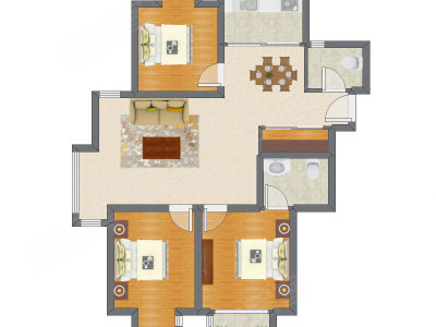3室2厅 134.11平米