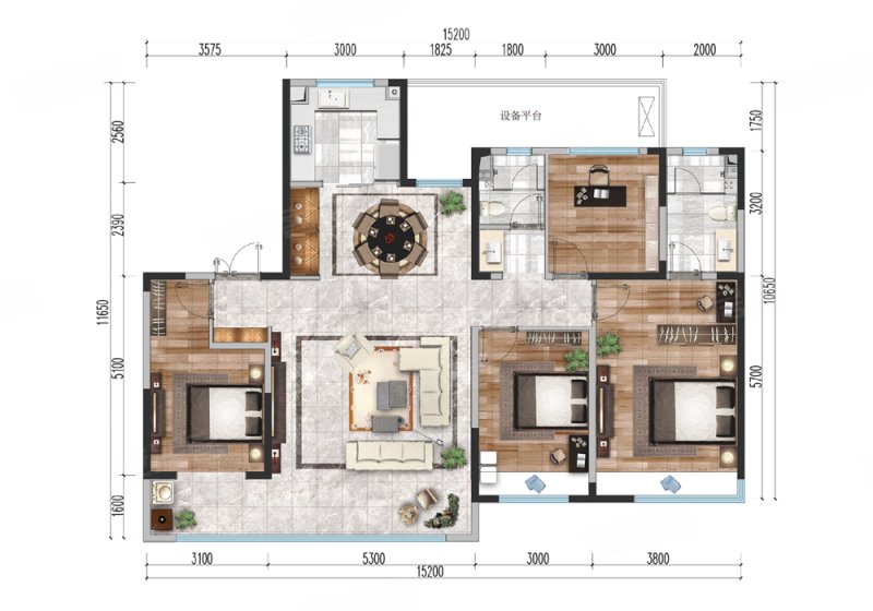 精装交付,金地华著(新房)二手房,230万,4室2厅,2卫,160平米-淄博安居