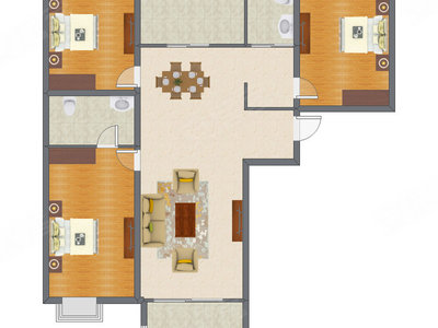 3室2厅 118.00平米