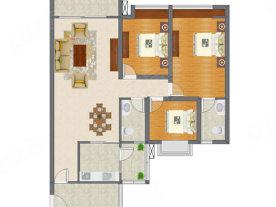 3室2厅 120.99平米
