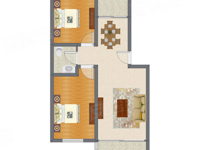 2室2厅 99.36平米户型图