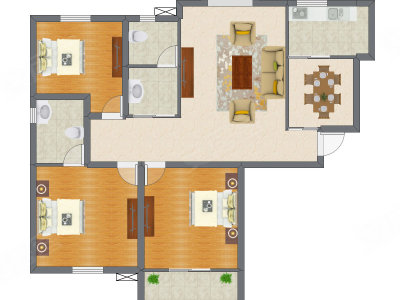 3室2厅 144.71平米