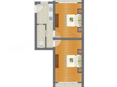 2室0厅 67.57平米户型图