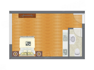 1室0厅 42.32平米户型图