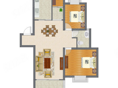2室2厅 101.00平米