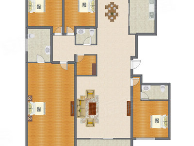 4室2厅 270.00平米户型图