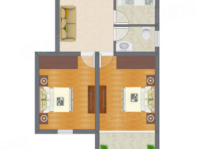 2室1厅 78.56平米