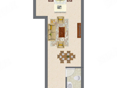 1室1厅 26.50平米户型图