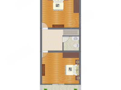 2室2厅 59.88平米