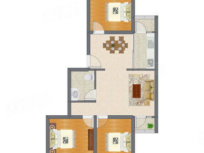 3室2厅 99.27平米