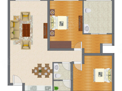 2室2厅 140.58平米