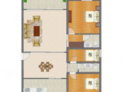 3室2厅 155.00平米