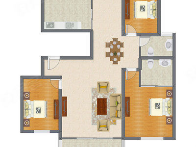 3室2厅 115.88平米