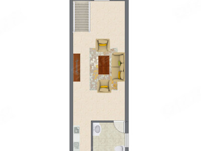 1室1厅 39.71平米户型图