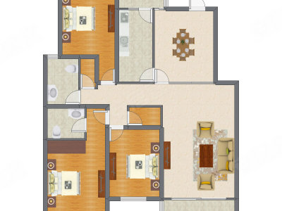 3室2厅 168.80平米