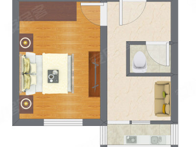 1室1厅 32.40平米户型图