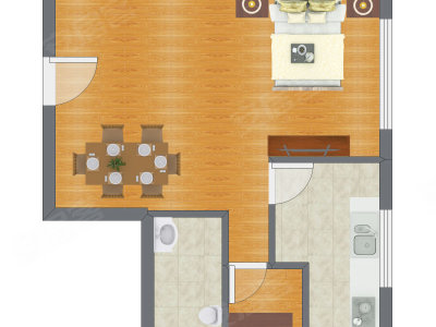 1室0厅 35.46平米户型图