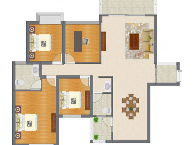 4室2厅 126.00平米户型图