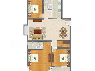 3室2厅 111.41平米户型图