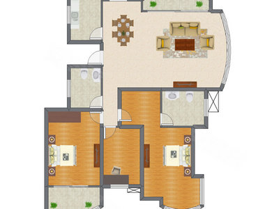 3室2厅 125.89平米户型图
