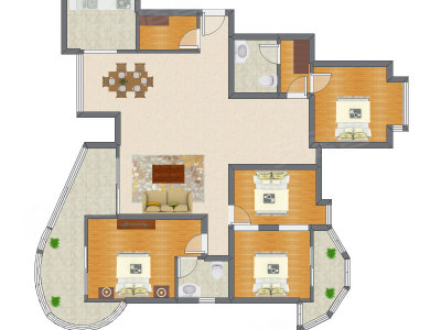 4室2厅 163.95平米