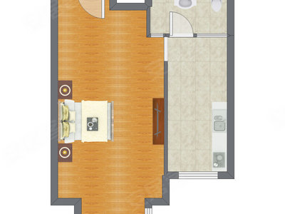 1室0厅 54.45平米