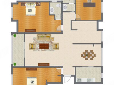 3室2厅 160.00平米